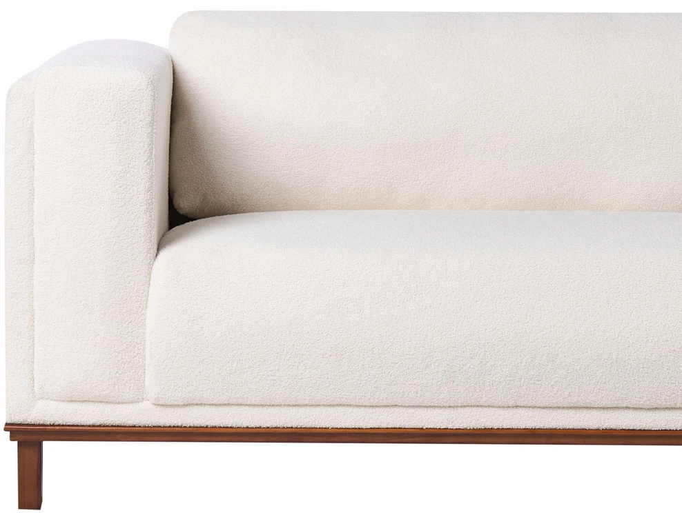 Beliani 4 vietų kampinė sofa VENG Boucle, balkšva, kairinė