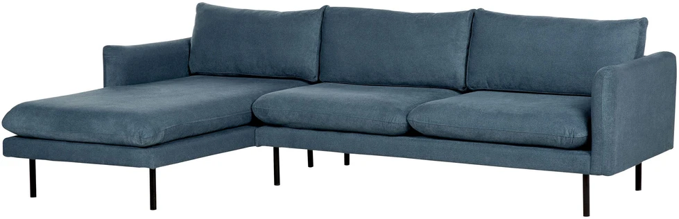 Beliani 4 vietų kampinė sofa VINTERBRO, šenilinė, mėlyna, dešininė