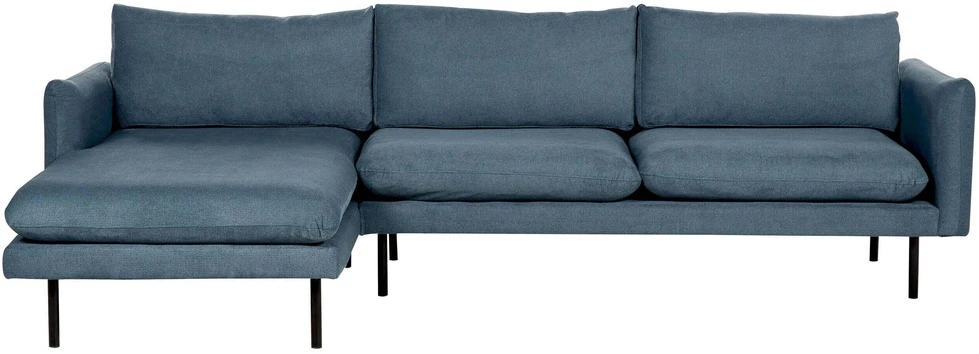 Beliani 4 vietų kampinė sofa VINTERBRO, šenilinė, mėlyna, dešininė