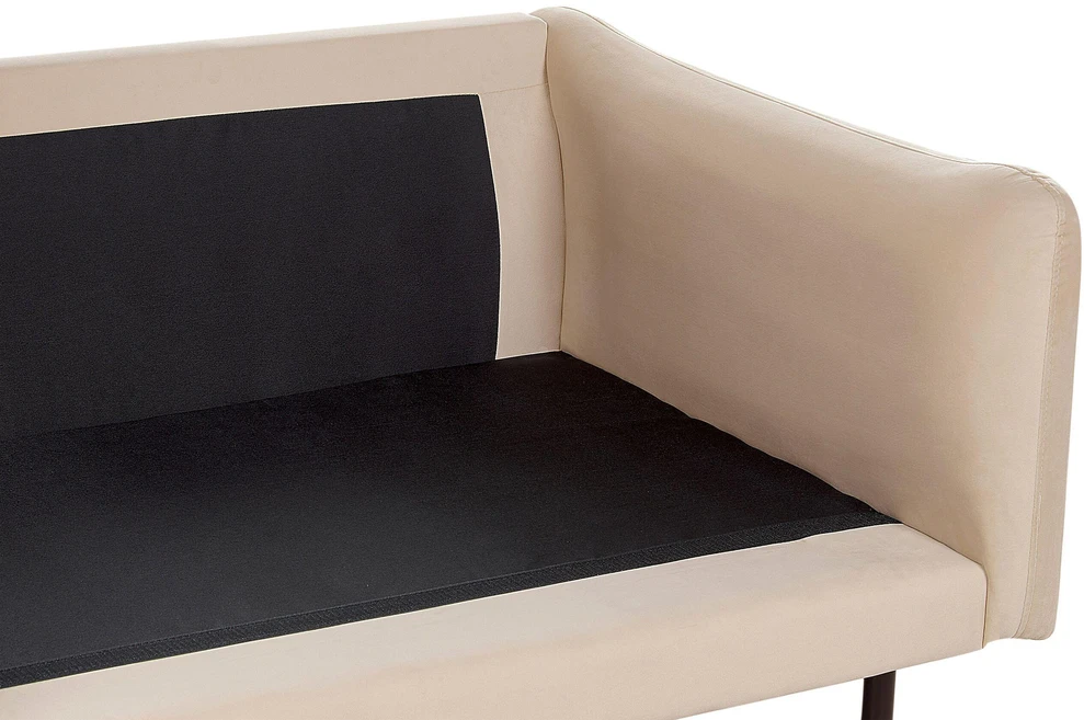 Beliani 4 vietų kampinė sofa VINTERBRO, veliūras, smėlinė, dešininė