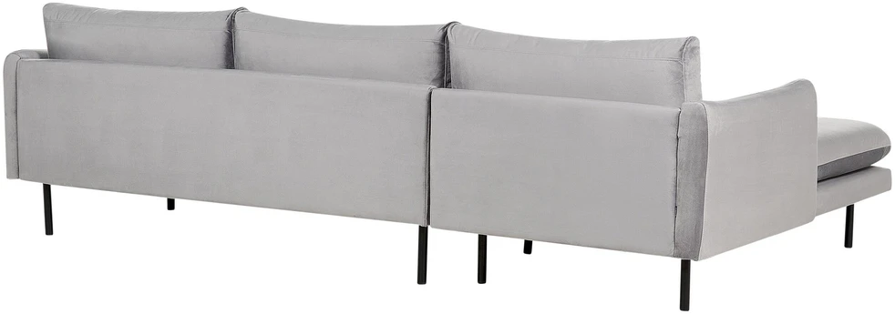 Beliani 4 vietų kampinė sofa VINTERBRO, veliūrinė, pilka, dešininė