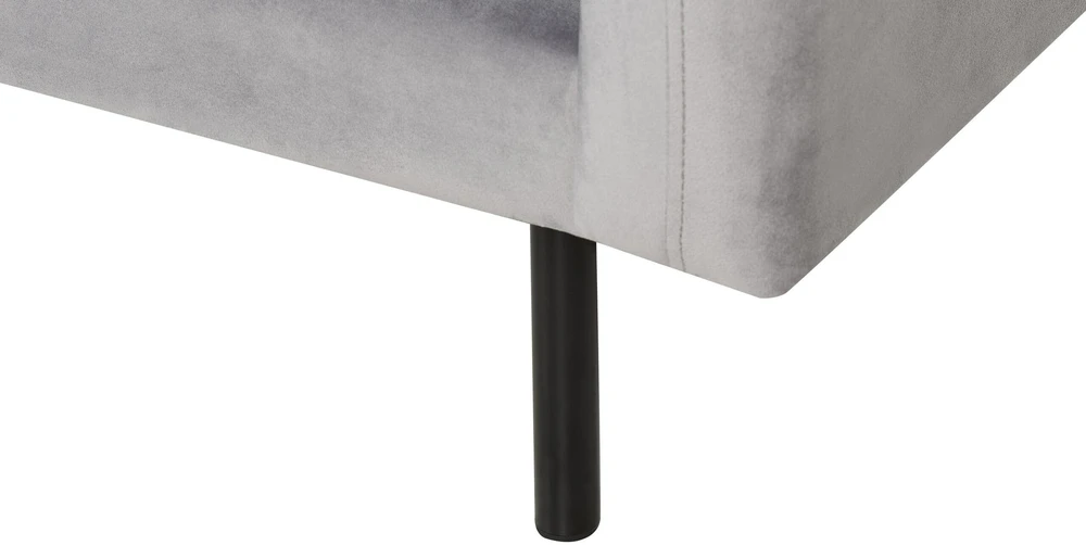 Beliani 4 vietų kampinė sofa VINTERBRO, veliūrinė, pilka, dešininė