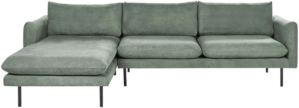 Beliani 4 vietų kampinė sofa VINTERBRO šviesiai žalia, dešininė