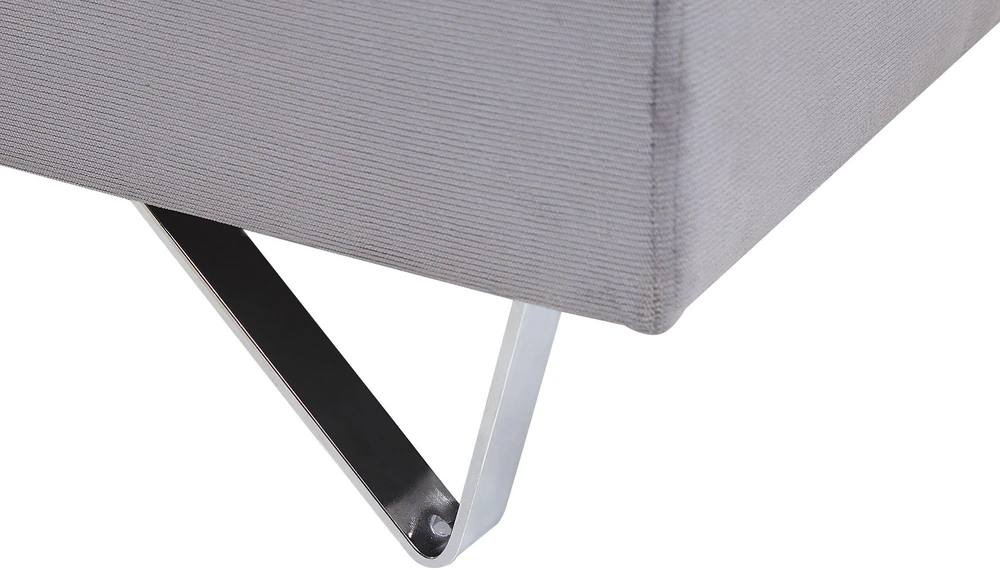Beliani 4 vietų L formos sofa LUNNER, pilkos spalvos velvetas, kairinė