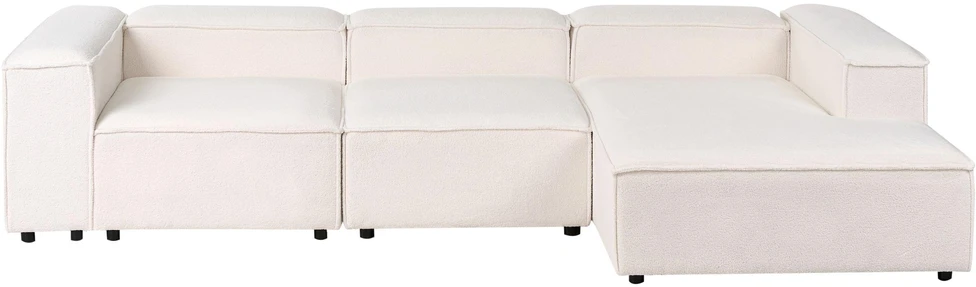 Beliani 4 vietų modulinė kampinė sofa ARDAL Boucle, balkšva, kairinė