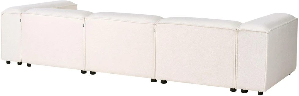 Beliani 4 vietų modulinė kampinė sofa ARDAL Boucle, balkšva, kairinė