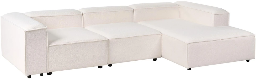 Beliani 4 vietų modulinė kampinė sofa ARDAL Boucle, balkšva, kairinė