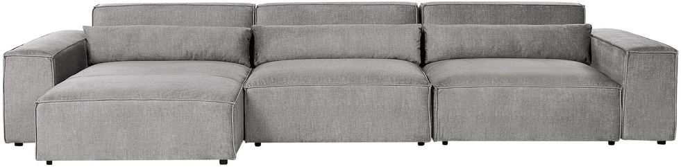 Beliani 4 vietų modulinė kampinė sofa HELLNAR dešininė, pilka