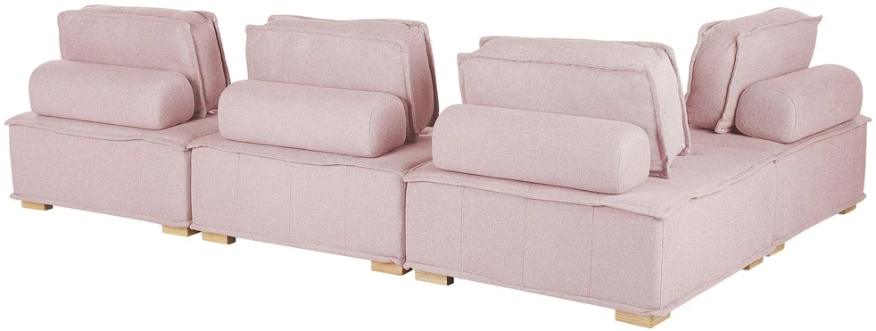Beliani 4 vietų modulinė kampinė sofa TIBRO dešininė rožinė