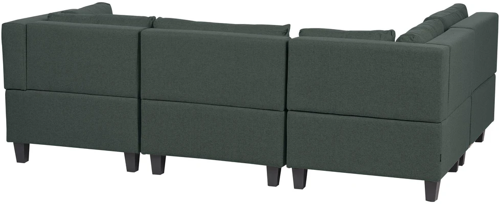 Beliani 4 vietų modulinė kampinė sofa UNSTAD dešininė, tamsiai žalia