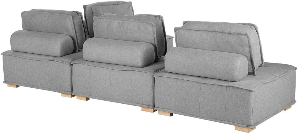 Beliani 4 vietų modulinė sofa TIBRO dešininė Pilka