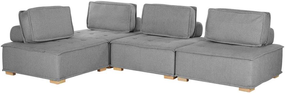 Beliani 4 vietų modulinė sofa TIBRO dešininė Pilka