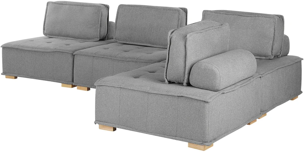 Beliani 4 vietų modulinė sofa TIBRO dešininė Pilka