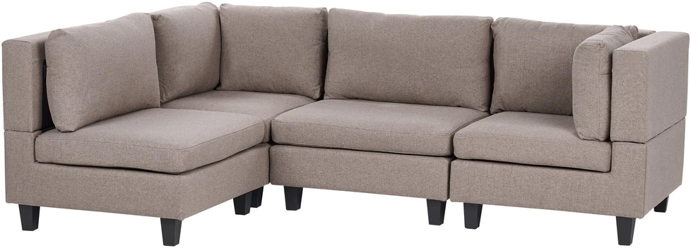 Beliani 4 vietų modulinė sofa UNSTAD Dešininė Ruda