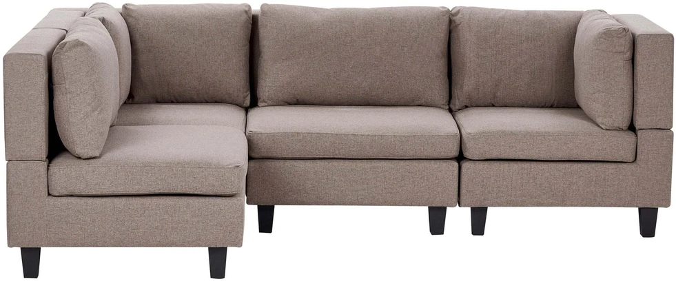 Beliani 4 vietų modulinė sofa UNSTAD Dešininė Ruda