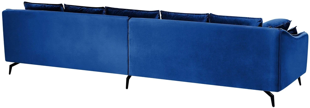 Beliani 4 vietų sofa AURE, aksominė, tamsiai mėlyna