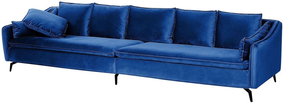 Beliani 4 vietų sofa AURE, aksominė, tamsiai mėlyna