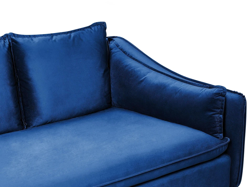 Beliani 4 vietų sofa AURE, aksominė, tamsiai mėlyna
