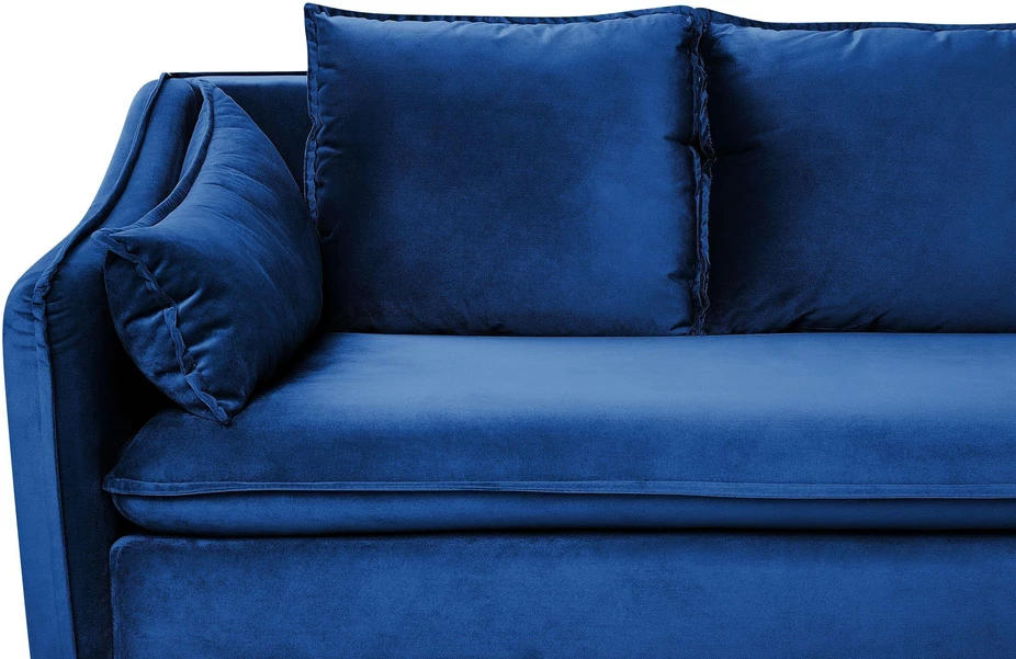 Beliani 4 vietų sofa AURE, aksominė, tamsiai mėlyna