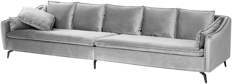 Beliani 4 vietų sofa AURE Velūras, šviesiai pilka
