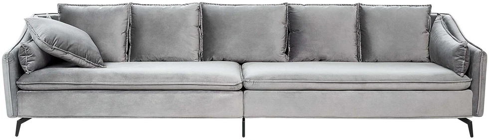 Beliani 4 vietų sofa AURE Velūras, šviesiai pilka