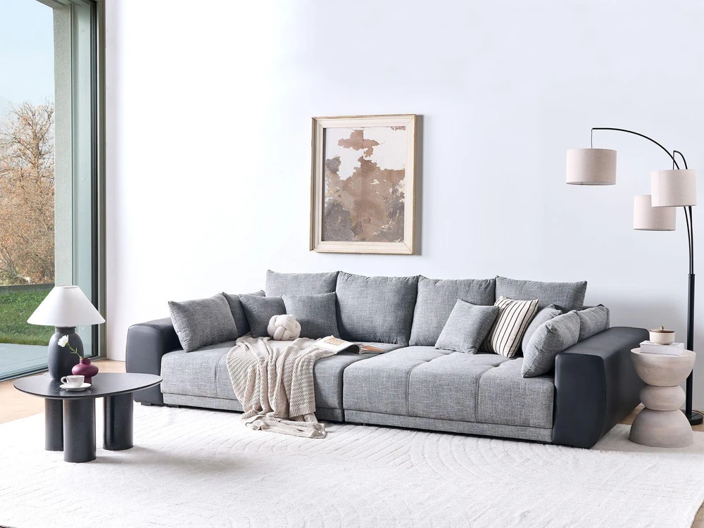 Beliani 4 vietų sofa TORPO pilka