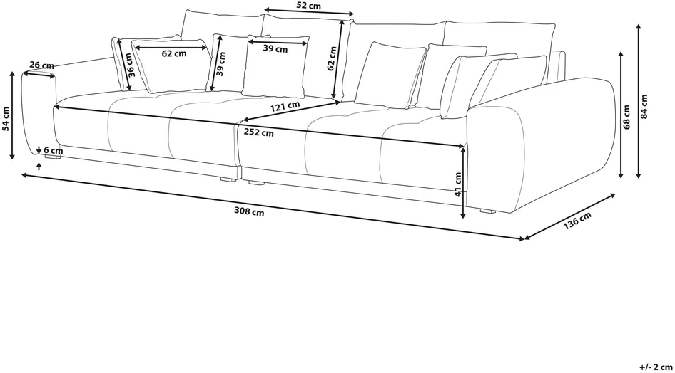 Beliani 4 vietų sofa TORPO šviesiai smėlio spalvos