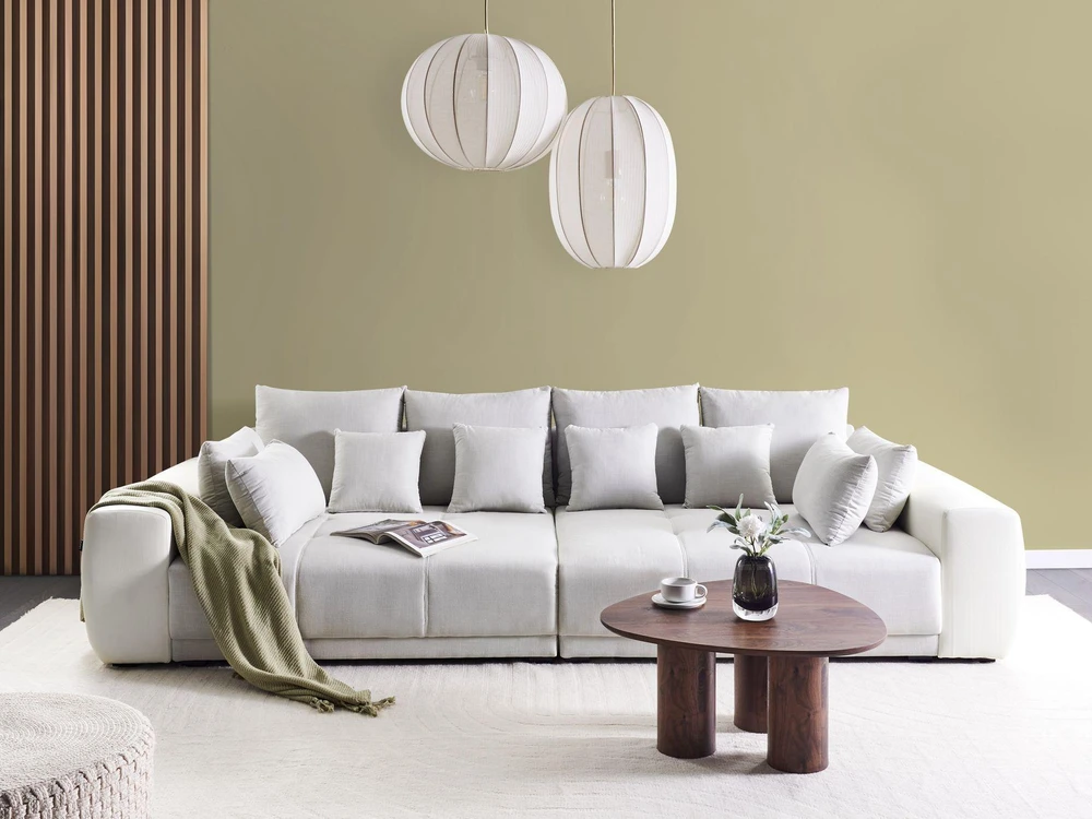 Beliani 4 vietų sofa TORPO šviesiai smėlio spalvos