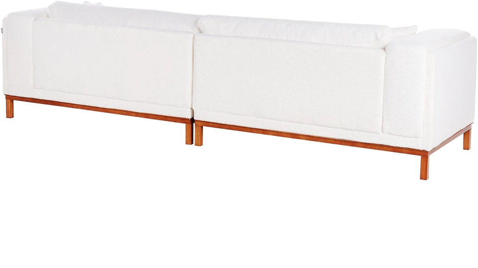Beliani 4 vietų sofa VENG Boucle, kreminė balta