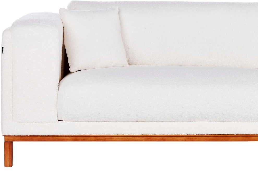 Beliani 4 vietų sofa VENG Boucle, kreminė balta