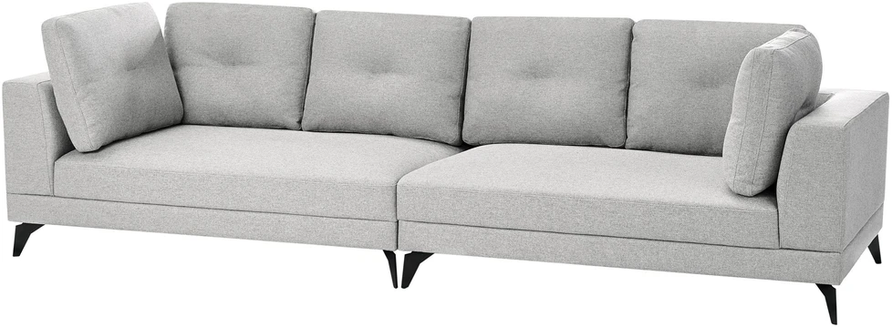 Beliani 4 vietų sofa YURI sintetinio lino pilka