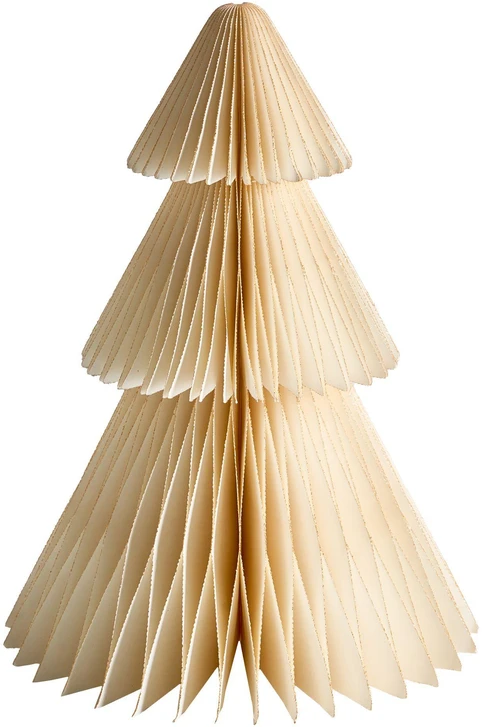 Beliani 5 kalėdinių dekoracijų rinkinys VORMA Kalėdų eglutė 25 cm Smėlio spalvos/žalia