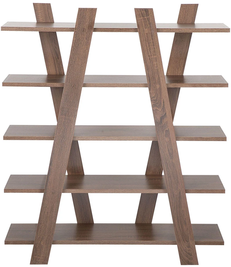 Beliani 5 lentynų knygų stovas ESCALANTE 116 cm tamsiai rudas