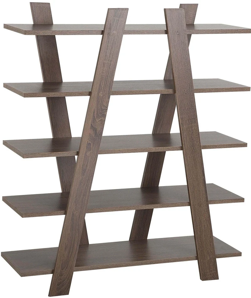 Beliani 5 lentynų knygų stovas ESCALANTE 116 cm tamsiai rudas