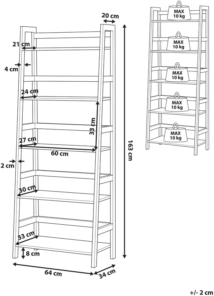 Beliani 5 lentynų stovas CROYDON 163 cm juodas