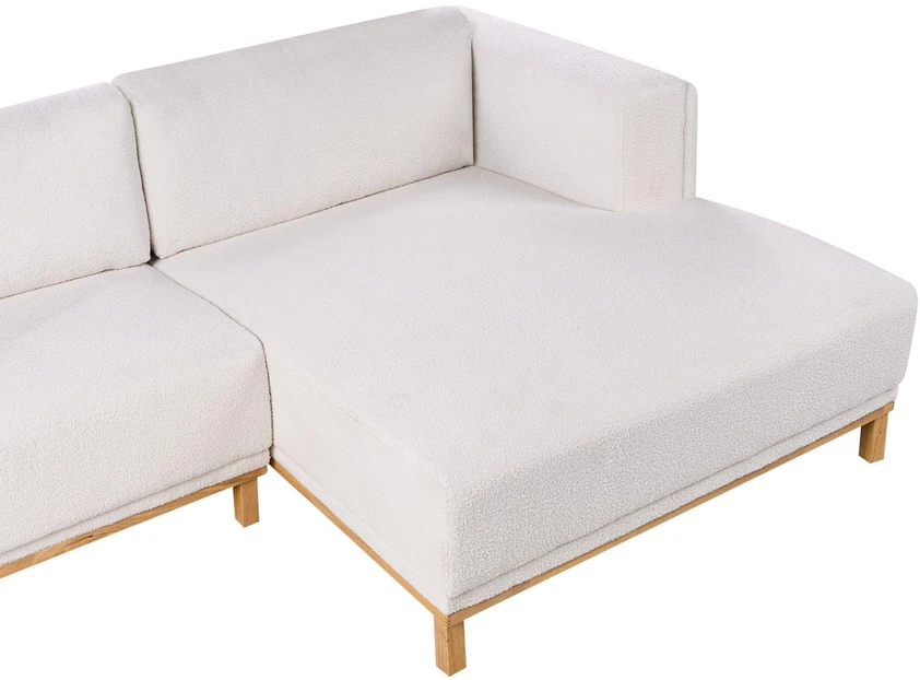 Beliani 5-vietė kampinė sofa VENG, kreminė balta, kairinė