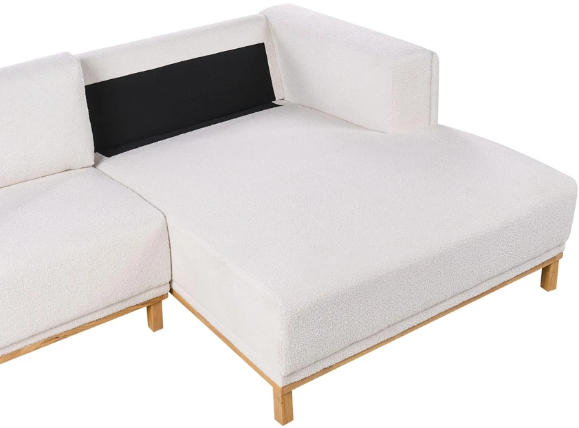 Beliani 5-vietė kampinė sofa VENG, kreminė balta, kairinė