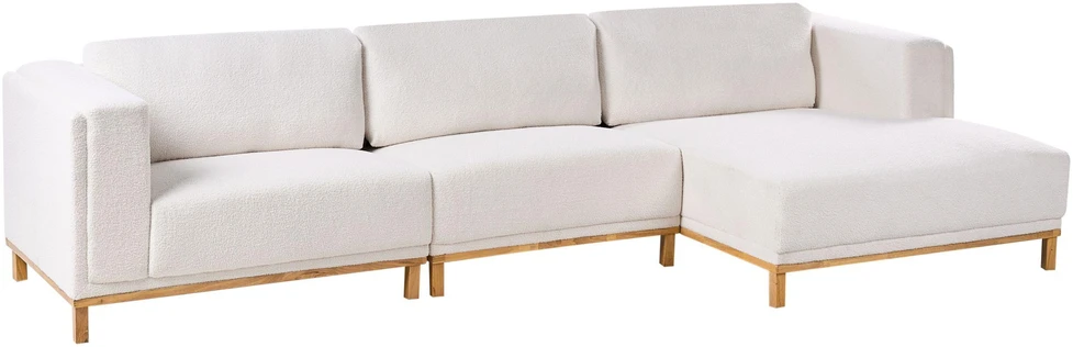 Beliani 5-vietė kampinė sofa VENG, kreminė balta, kairinė