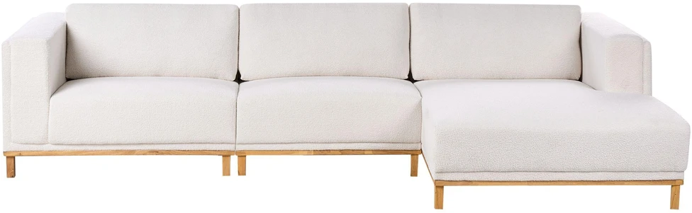 Beliani 5-vietė kampinė sofa VENG, kreminė balta, kairinė