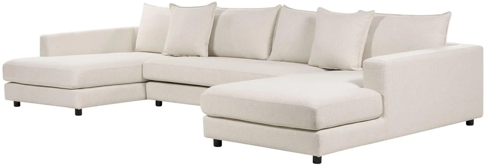 Beliani 5 vietų kampinė sofa LILVIKEN, šviesiai smėlio spalvos