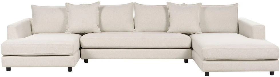 Beliani 5 vietų kampinė sofa LILVIKEN, šviesiai smėlio spalvos