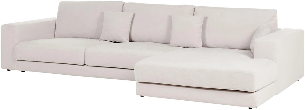 Beliani 5 vietu kampinė sofa LOFOTEN kreminės baltos spalvos kairinis