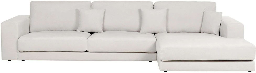 Beliani 5 vietu kampinė sofa LOFOTEN kreminės baltos spalvos kairinis
