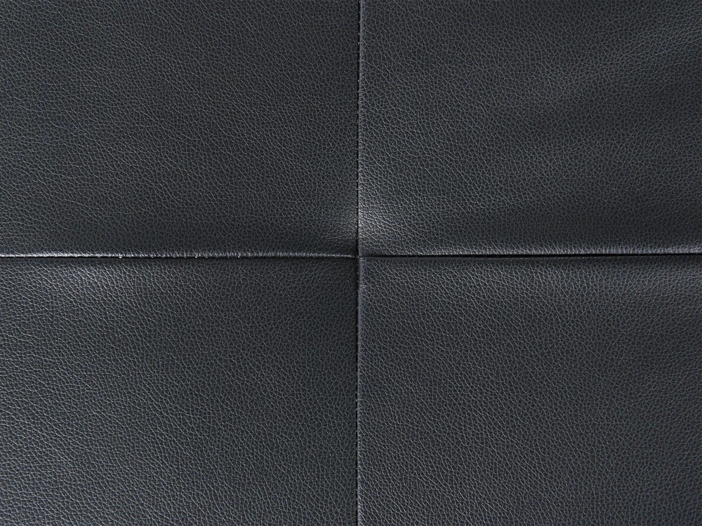 Beliani 5 vietų kampinė sofa NORREA, dirbtinė oda, juoda, kairinė
