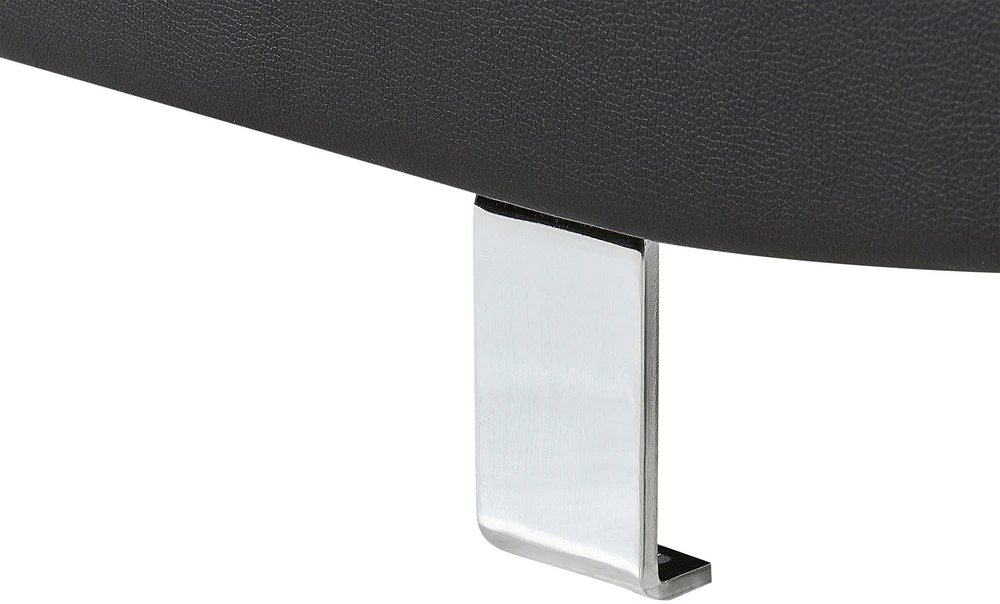 Beliani 5 vietų kampinė sofa NORREA, dirbtinė oda, juoda, kairinė
