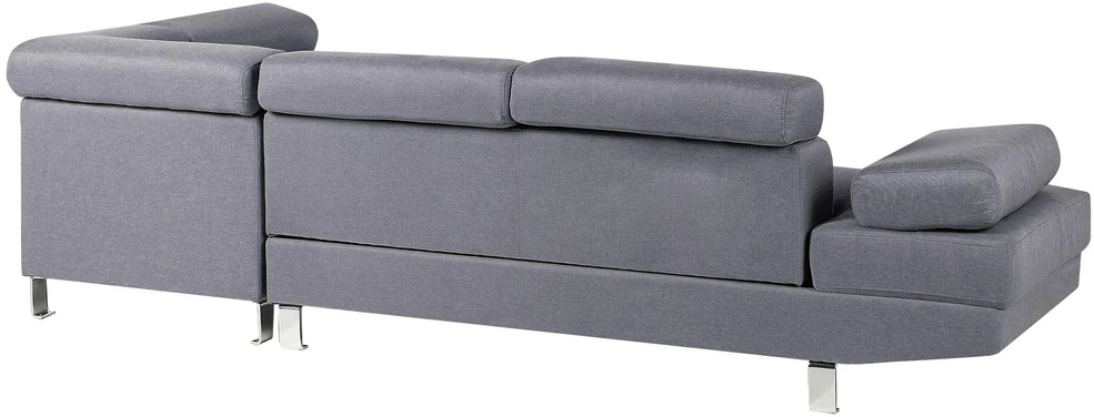 Beliani 5 vietų kampinė sofa NORREA pilka, kairinė