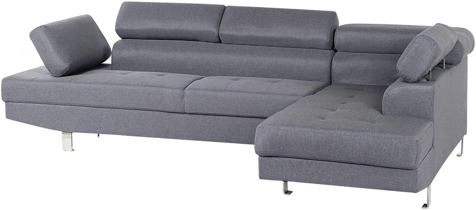 Beliani 5 vietų kampinė sofa NORREA pilka, kairinė