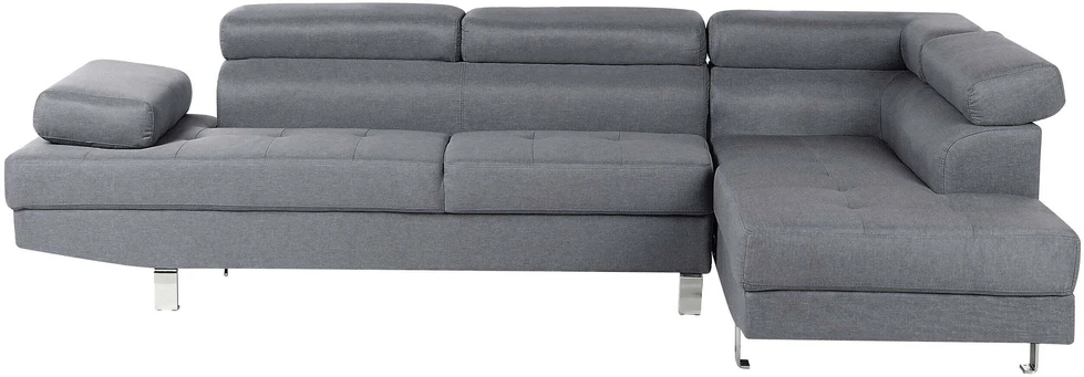 Beliani 5 vietų kampinė sofa NORREA pilka, kairinė