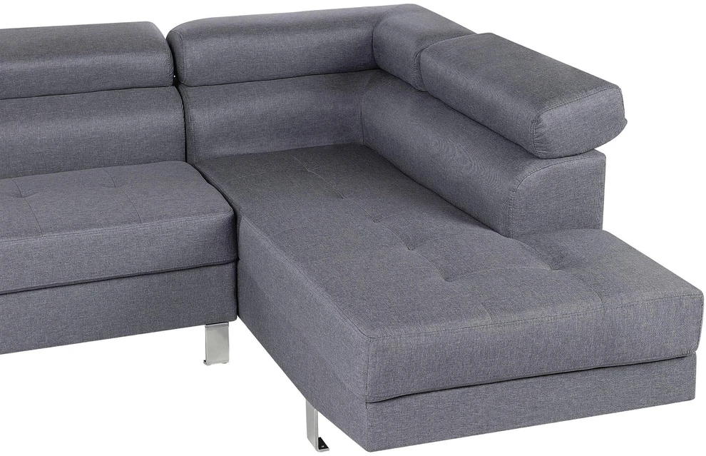 Beliani 5 vietų kampinė sofa NORREA pilka, kairinė
