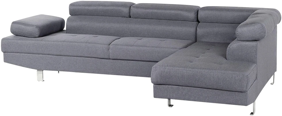 Beliani 5 vietų kampinė sofa NORREA pilka, kairinė